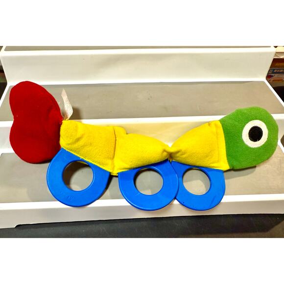 Vintage Johnson&Johnson Wiggle Worm As Seen In Baby Einstein plush toy squeak - Picture 1 of 6